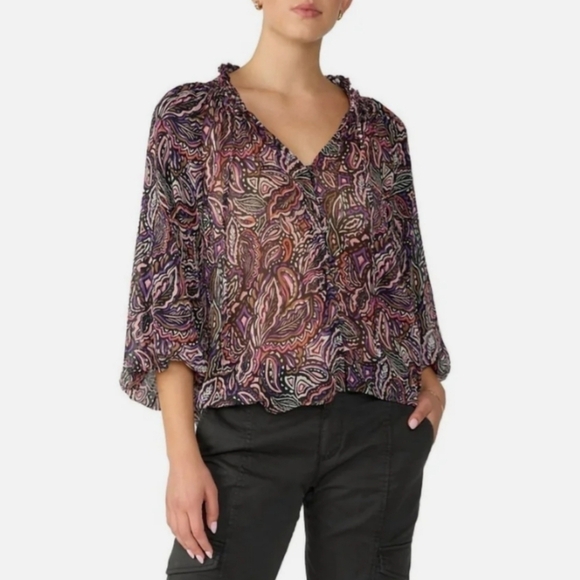 Sanctuary Royal Paisley Colorful‎ Blouse Size Medium NWT - Picture 4 of 10